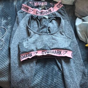 GYMSHARK PINK BAND FLEX LEGGING SET LARGE